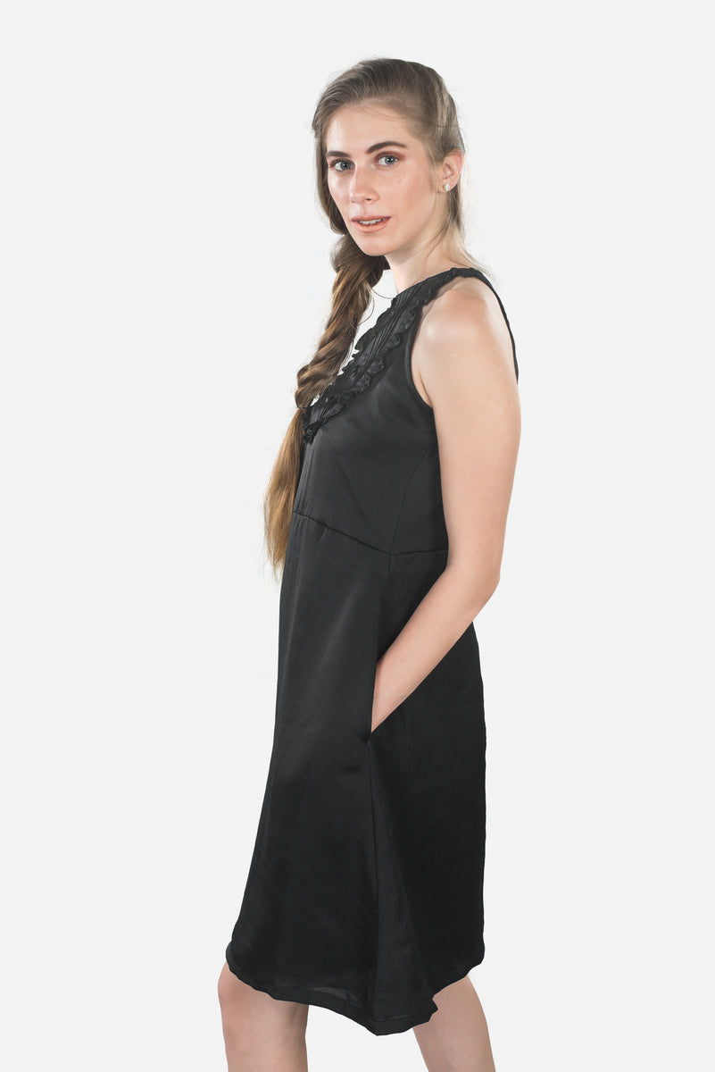 Shyra- elegant formal black dress with pockets - Modreine evening wear ...